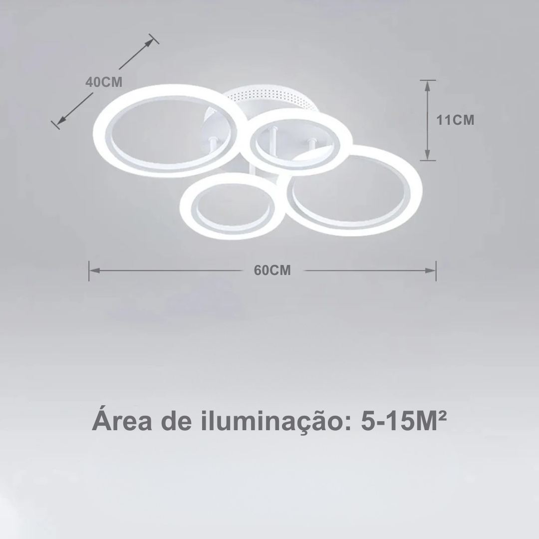 Lustre LED Moderno Anel Regulável