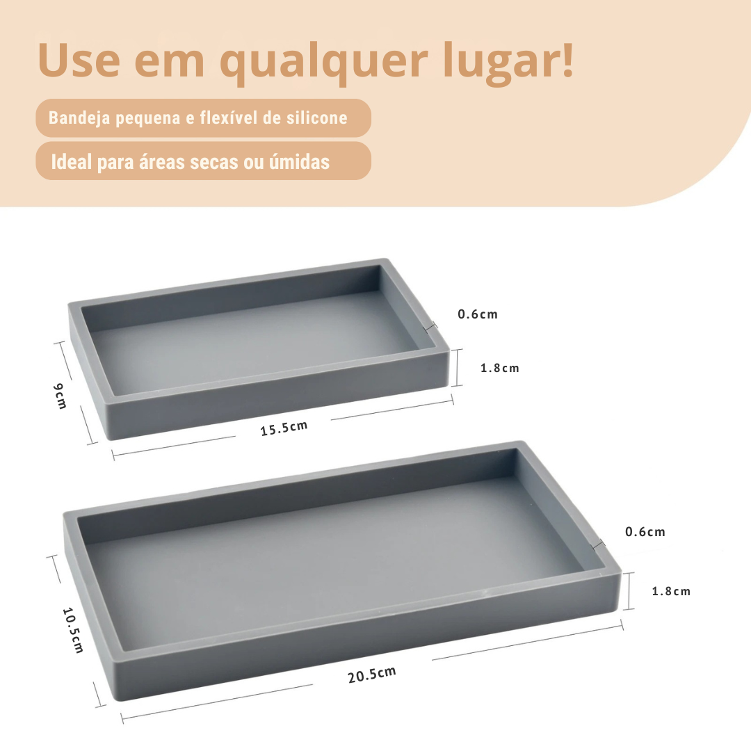Bandeja Organizador de Silicone para Banheiro e Cozinha