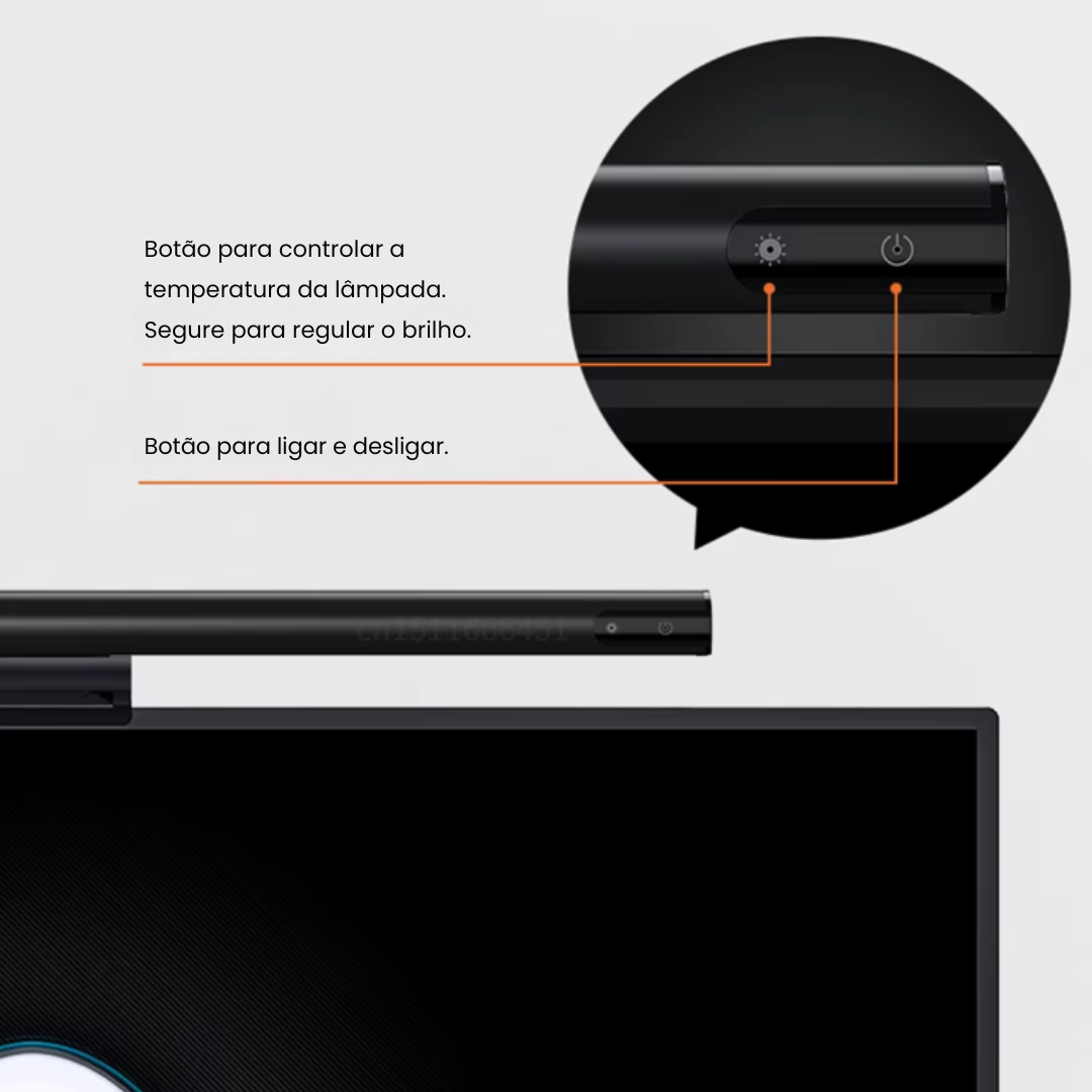 Luminária de Monitor Dimerizável com Controle Sem Fio
