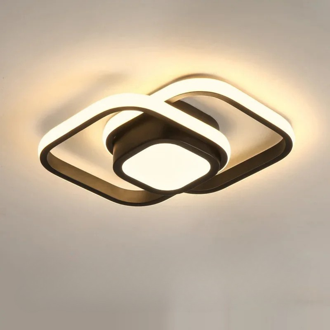 Lustre LED Moderno de Teto 3 Cores Sala Quarto Corredor Plafon Regulável Estilo Nórdico