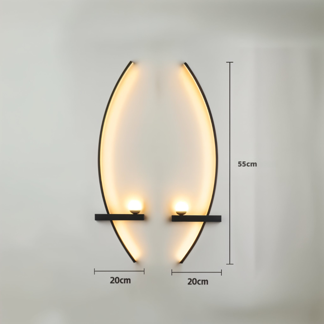 Arandela LED Curva Minimalista para Cabeceira 55cm