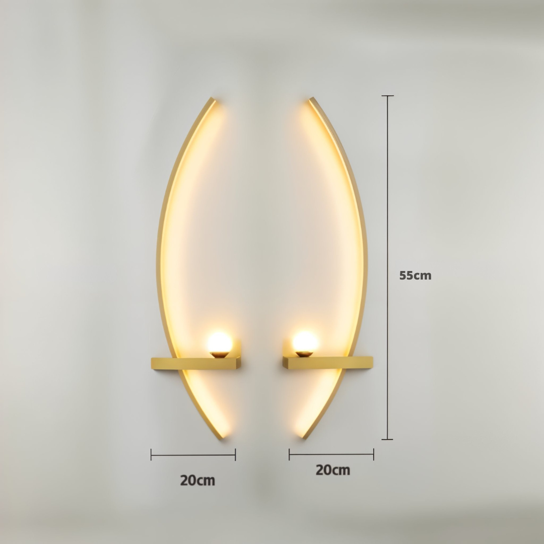 Arandela LED Curva Minimalista para Cabeceira 55cm
