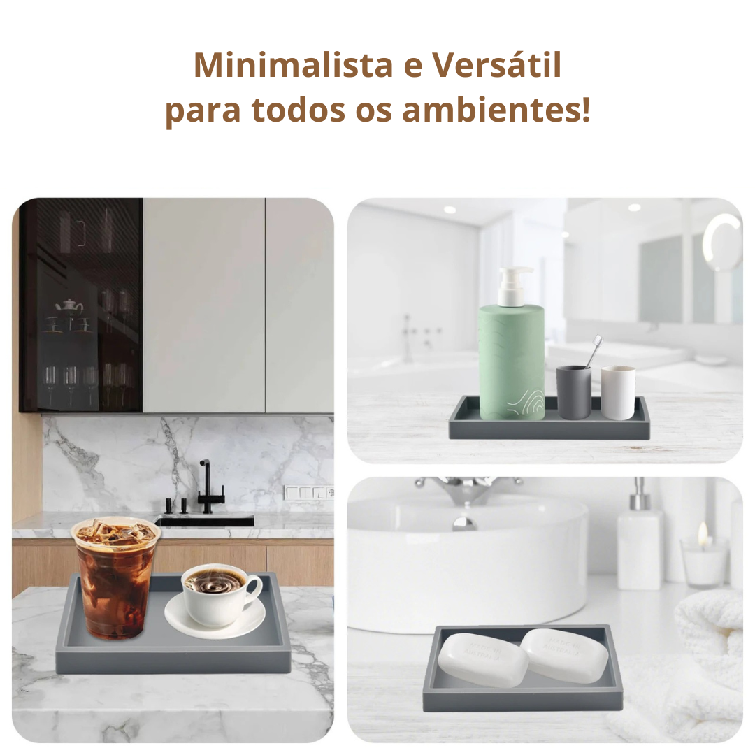 Bandeja Organizador de Silicone para Banheiro e Cozinha