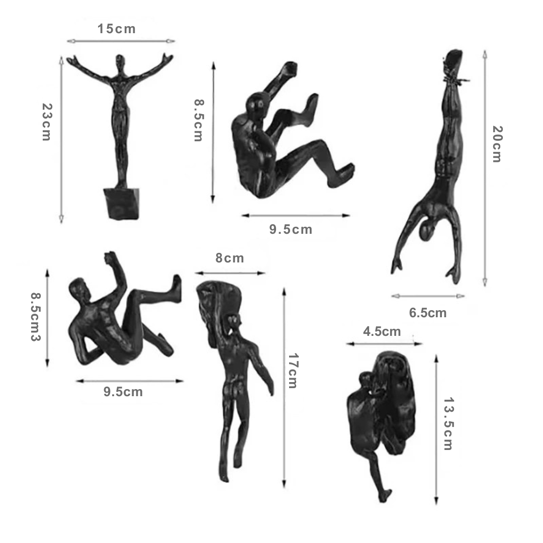 Escultura de Parede Atleta Escalador Resina Decorativa
