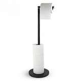 Porta Papel Higienico de Chao em Aco Inox Preto Fosco Design Minimalista Orin Miabeli