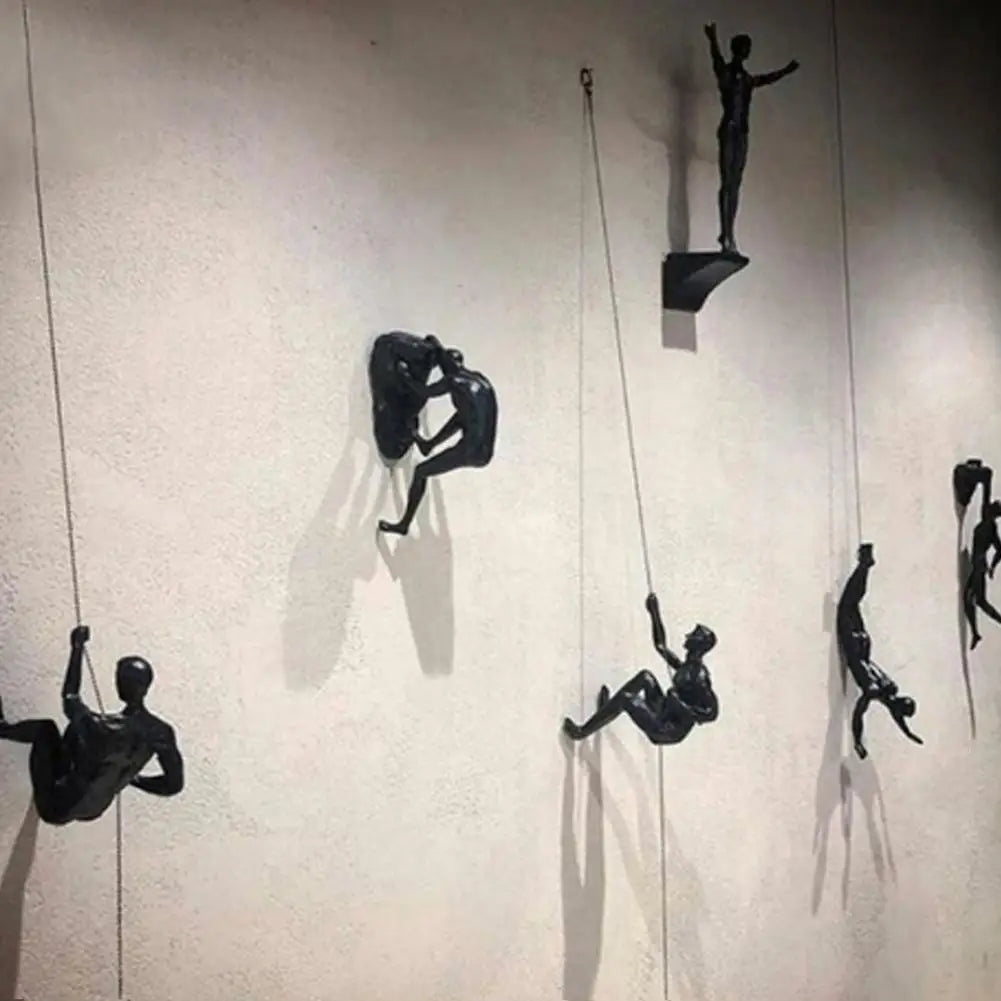 Escultura de Parede Atleta Escalador Resina Decorativa