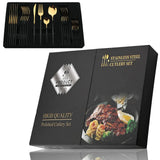 Conjunto de Talheres Dourados Inox 24 Peças Luxo