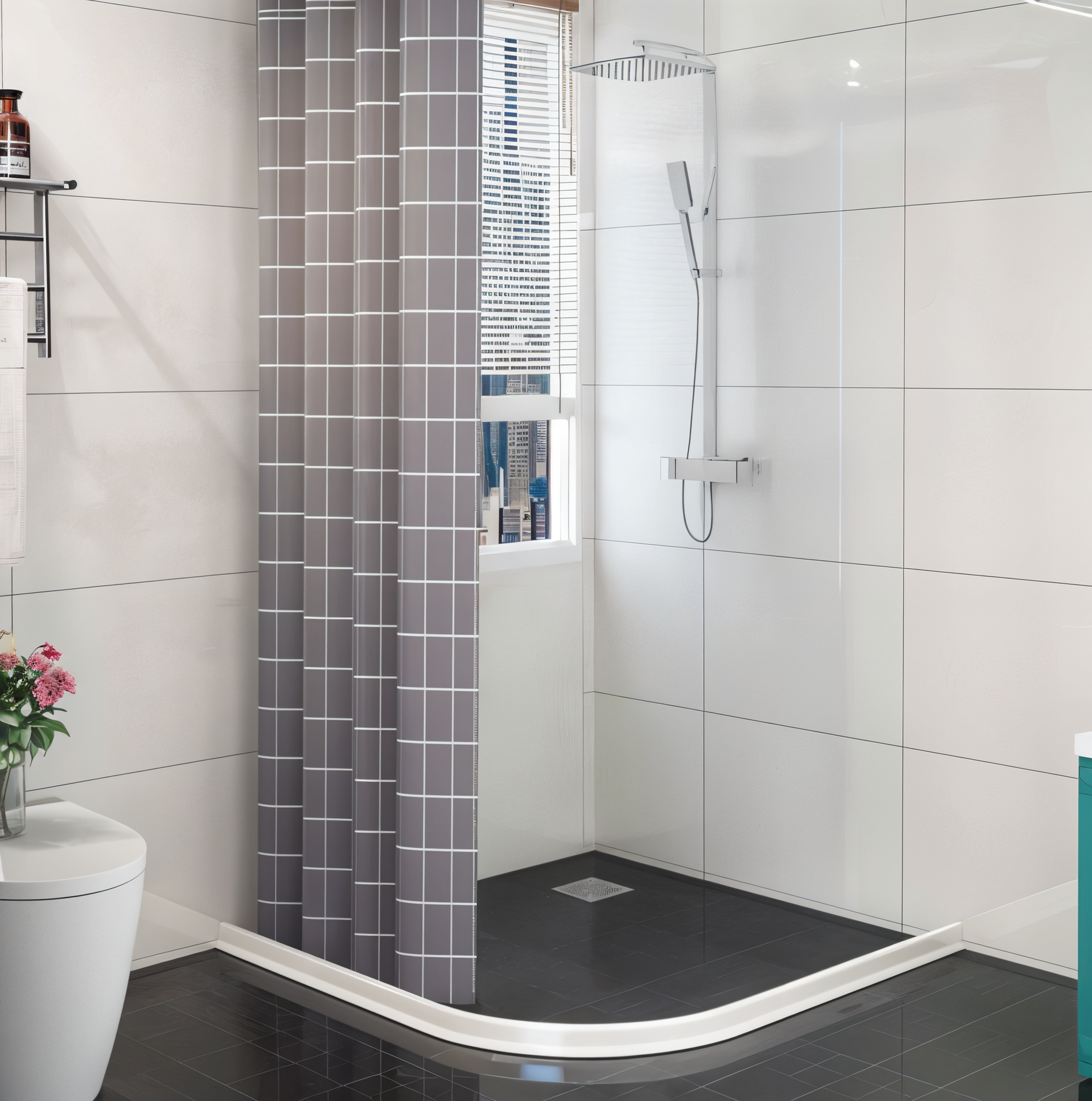 Barreira FlexWave™ – Contenção Inteligente para Banheiros