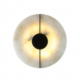 Arandela de Parede Redonda Alabastro Espanhol LED Branco Quente 20cm Lua Nova
