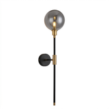 Arandela de Parede Haste Vertical Globo Metal Preto Dourado G9 70cm Bivolt Noirline