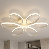 Lustre de Teto LED Flor 6 Petalas 3 Tons Dimerizavel para Sala e Quarto Petale