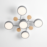 Lustre LED Teto Moderno 48W AC220V Regulavel 3 Tons de Luz Flush Mount Aluminio Velato