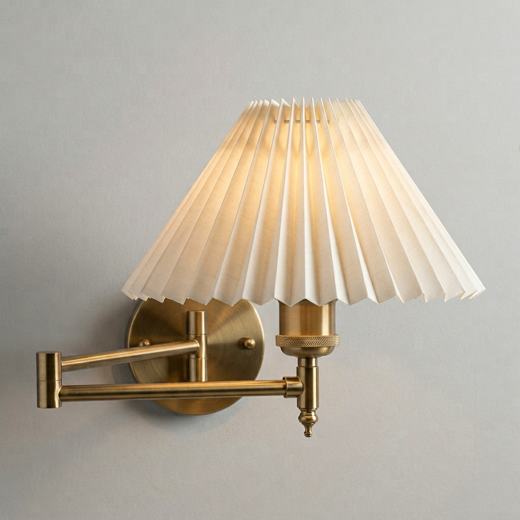 Arandela de Parede Articulada com Cupula de Tecido Branco E27 Lumi Swing