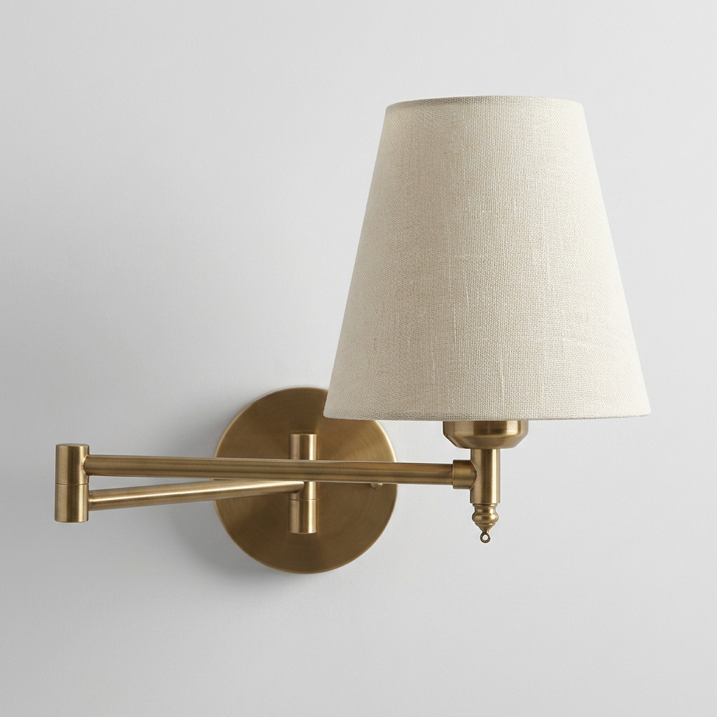 Arandela de Parede Articulada com Cupula de Tecido Branco E27 Lumi Swing
