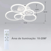 Lustre LED Moderno Anel Regulável