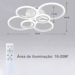 Lustre LED Moderno Anel Regulável