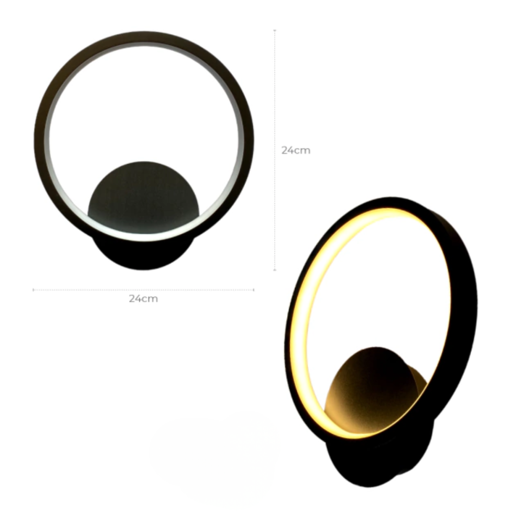 Arandela de Parede LED Circular Interna Bivolt com Difusor Slim para Sala e Quarto Orbe