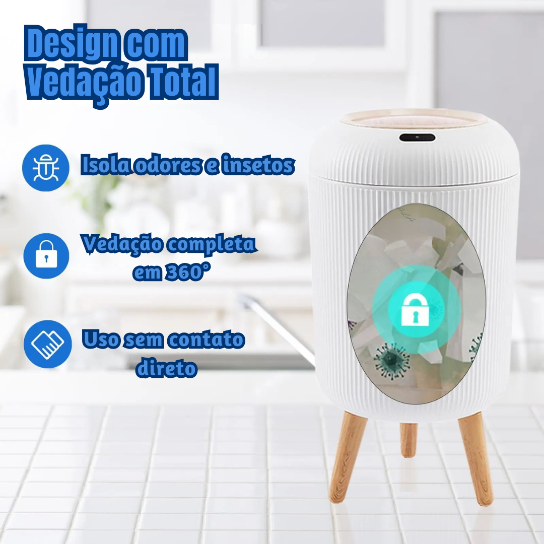 Lixeira Automatica com Sensor de Movimento 10L para Banheiro e Cozinha Silhouette