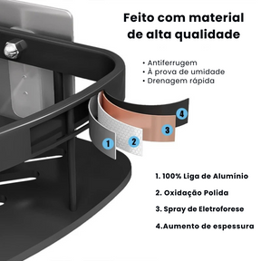 Prateleira para Banheiro Diagonal em Alumínio