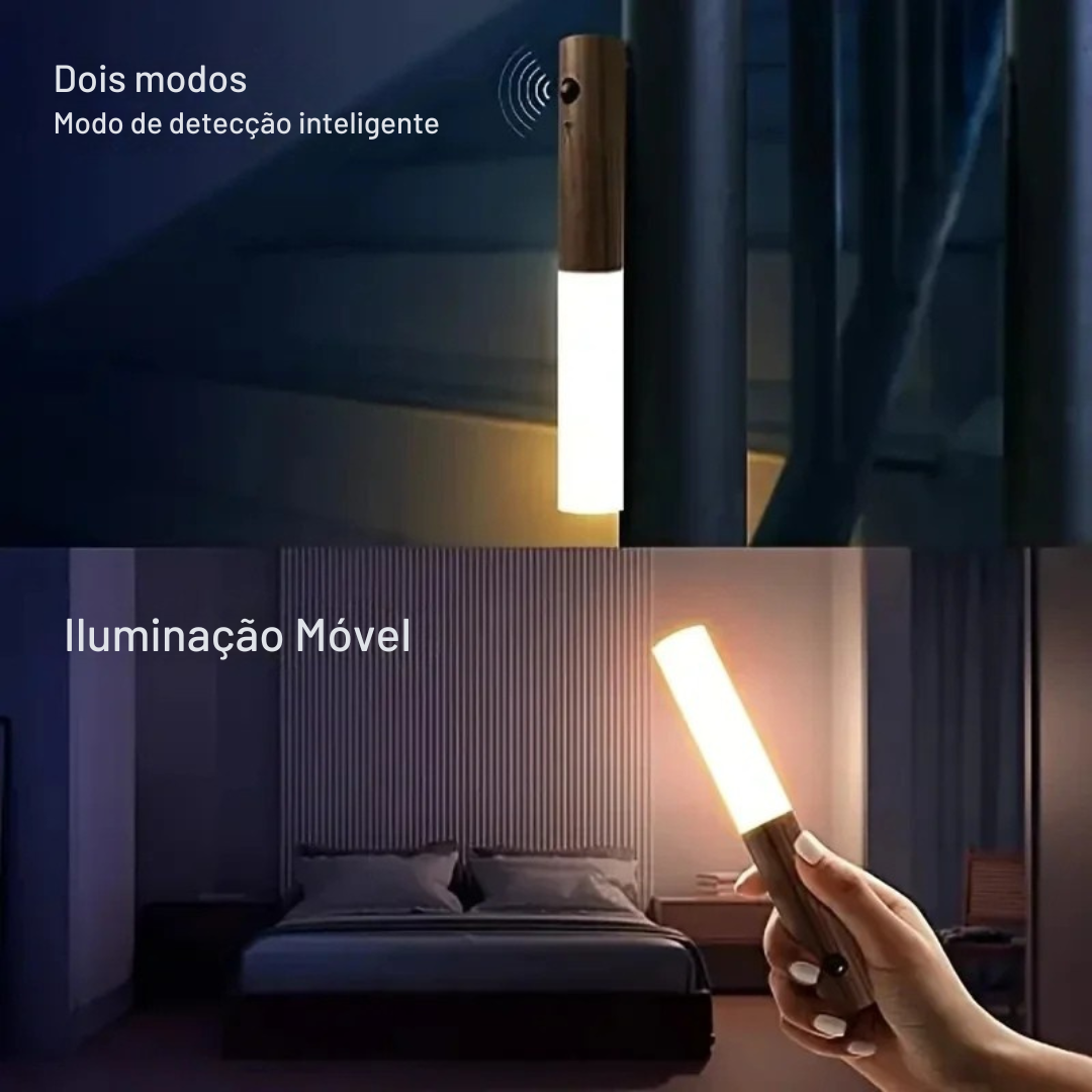 Luminaria de Parede com Sensor de Movimento Sem Fio Recarregavel USB LED Quente