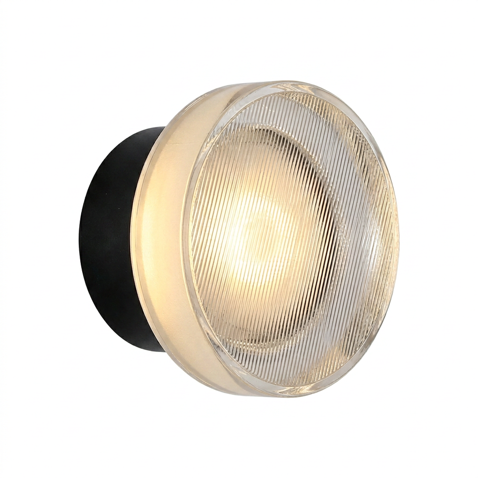 Arandela de Parede LED Redonda Metal e Vidro Organico Bivolt Solenne