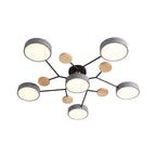 Lustre LED Teto Moderno 48W AC220V Regulavel 3 Tons de Luz Flush Mount Aluminio Velato