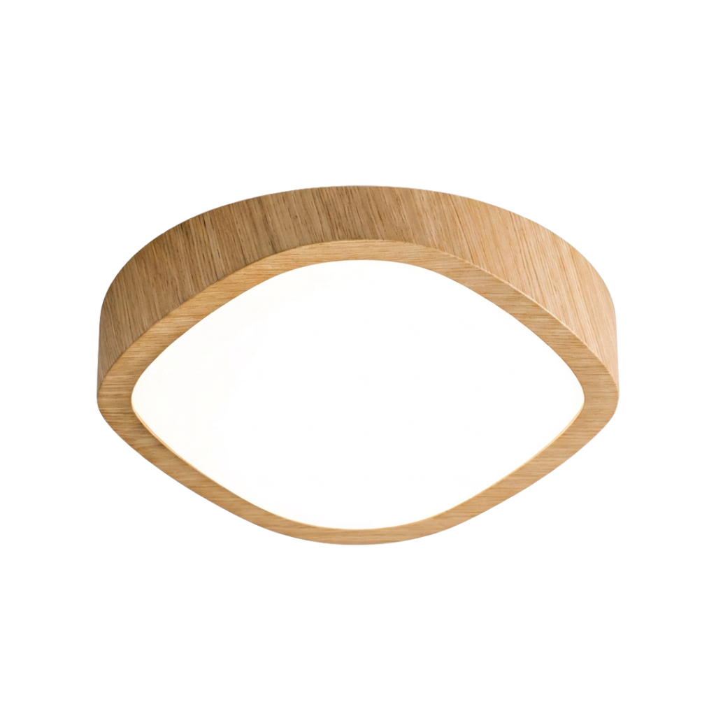 Plafon LED Orgânico Nórdico Wabi-Sabi em Madeira