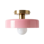 Plafon Nórdico Vidro com Globo Dourado