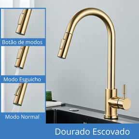 Torneira Flexível com Misturador Bica Alta Alça Única Miabeli