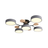 Lustre LED Teto Moderno 48W AC220V Regulavel 3 Tons de Luz Flush Mount Aluminio Velato