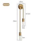 Arandela LED Dourada Minimalista Parede