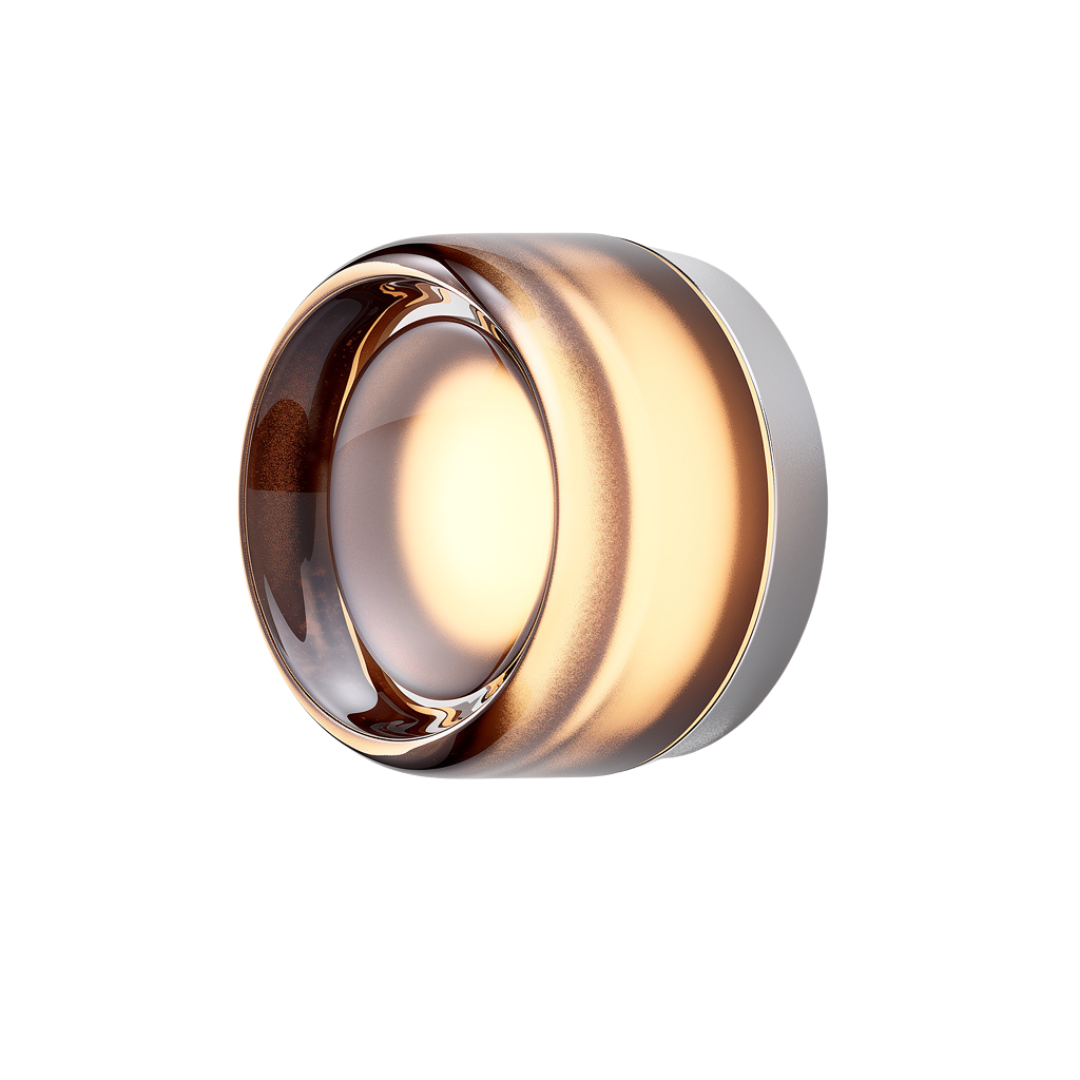 Arandela de Parede LED Capsula de Vidro Translucido com Base em Aluminio 14cm Orbe
