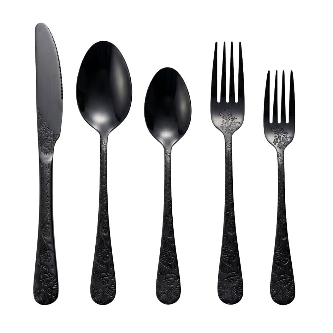 Conjunto de Talheres em Aco Inoxidavel 304 com Relevo Ergonomico 5 Pecas por Pessoa