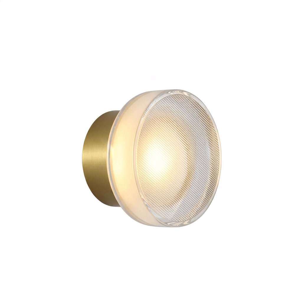 Arandela de Parede LED Redonda Metal e Vidro Organico Bivolt Solenne