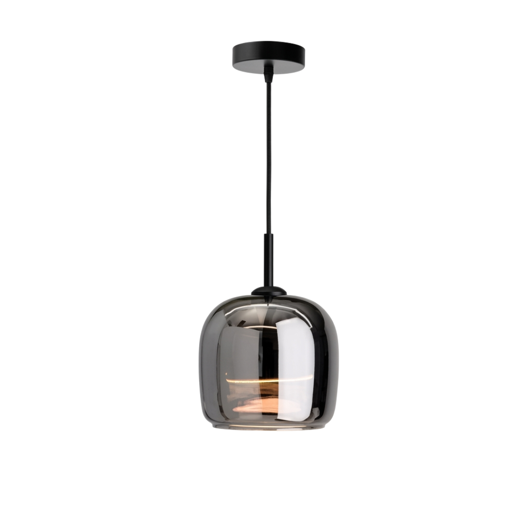 Pendente de Vidro Fume com LED Regulavel para Sala e Quarto Nordico Luz Quente