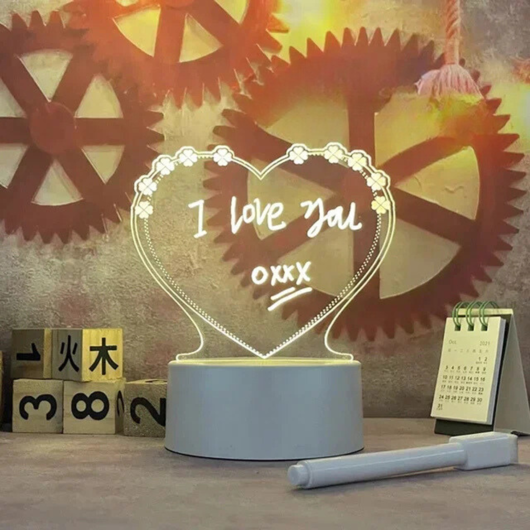 Luminária Sentimento Infinito – Decoração 3D em Acrílico Iluminado