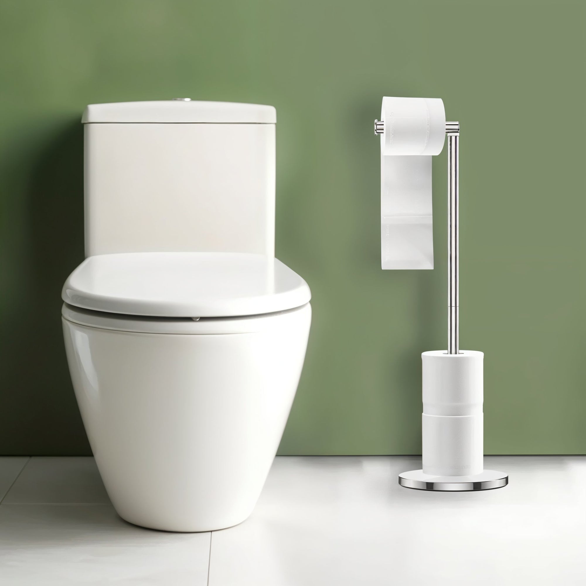 Porta Papel Higienico de Chao em Aco Inox Preto Fosco Design Minimalista Orin Miabeli