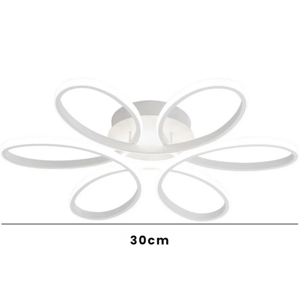 Lustre de Teto LED Flor 6 Petalas 3 Tons Dimerizavel para Sala e Quarto Petale