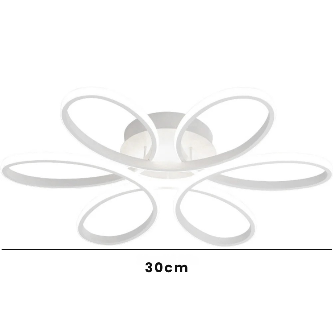 Lustre de Teto LED Flor 6 Petalas 3 Tons Dimerizavel para Sala e Quarto Petale