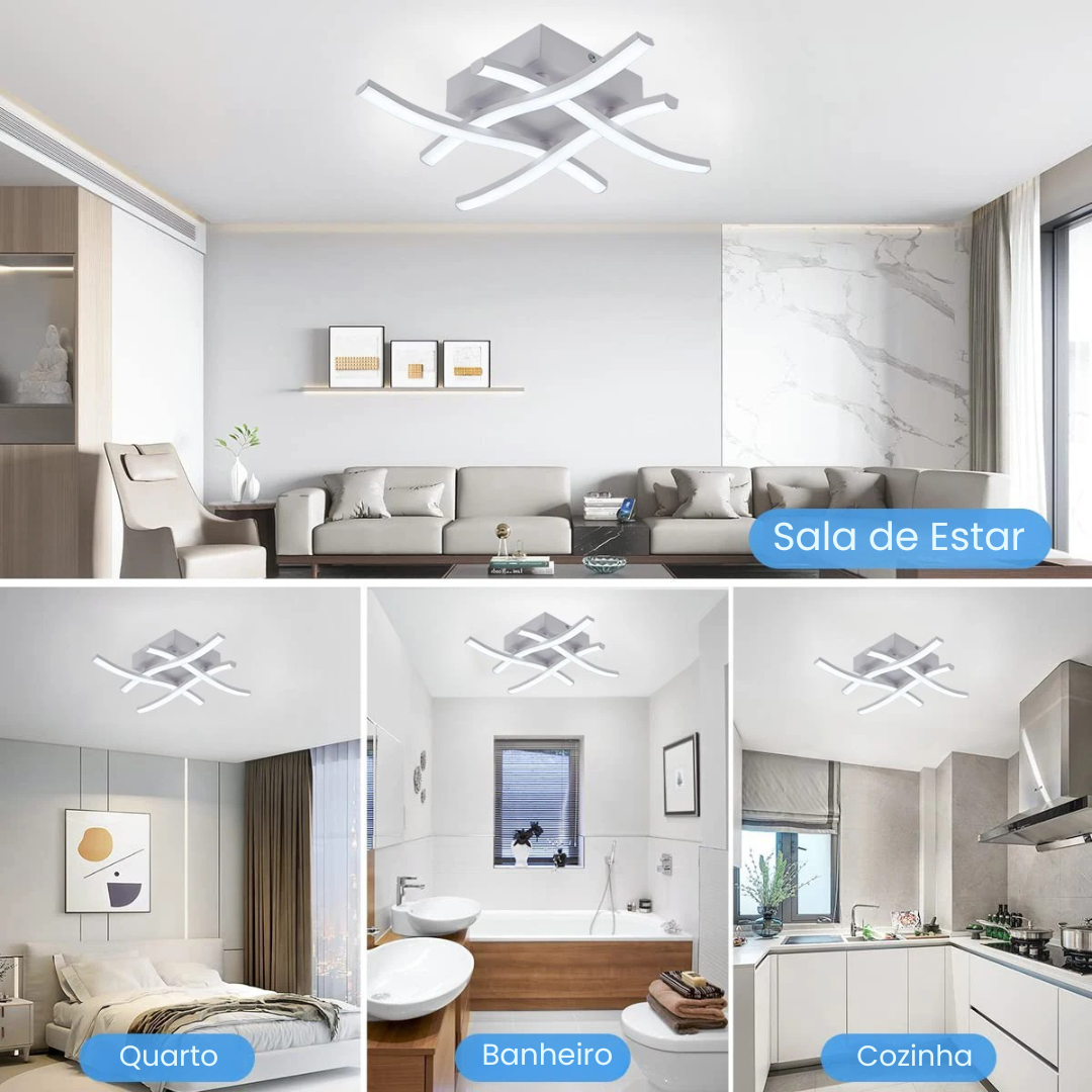 Luminária LED Dimerizável Decorativa Moderna para Sala