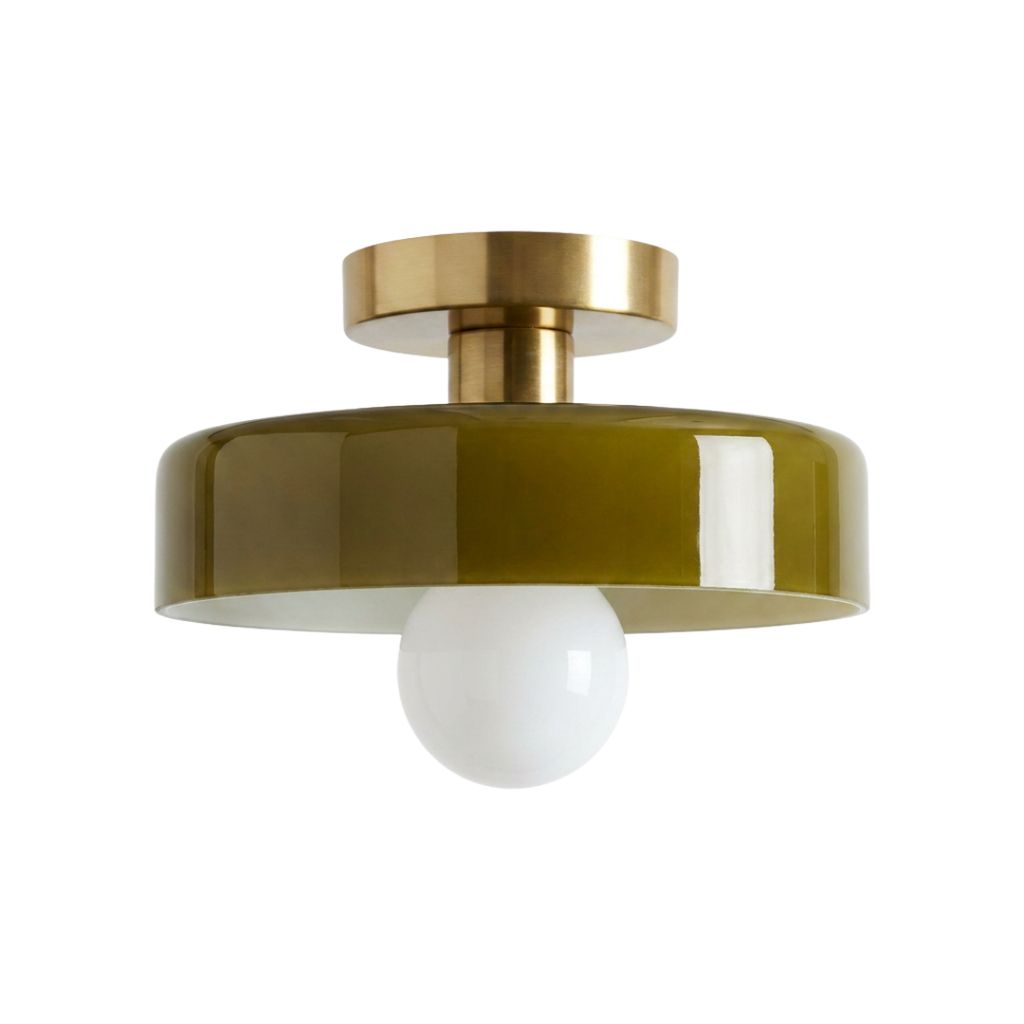 Plafon Nórdico Vidro com Globo Dourado