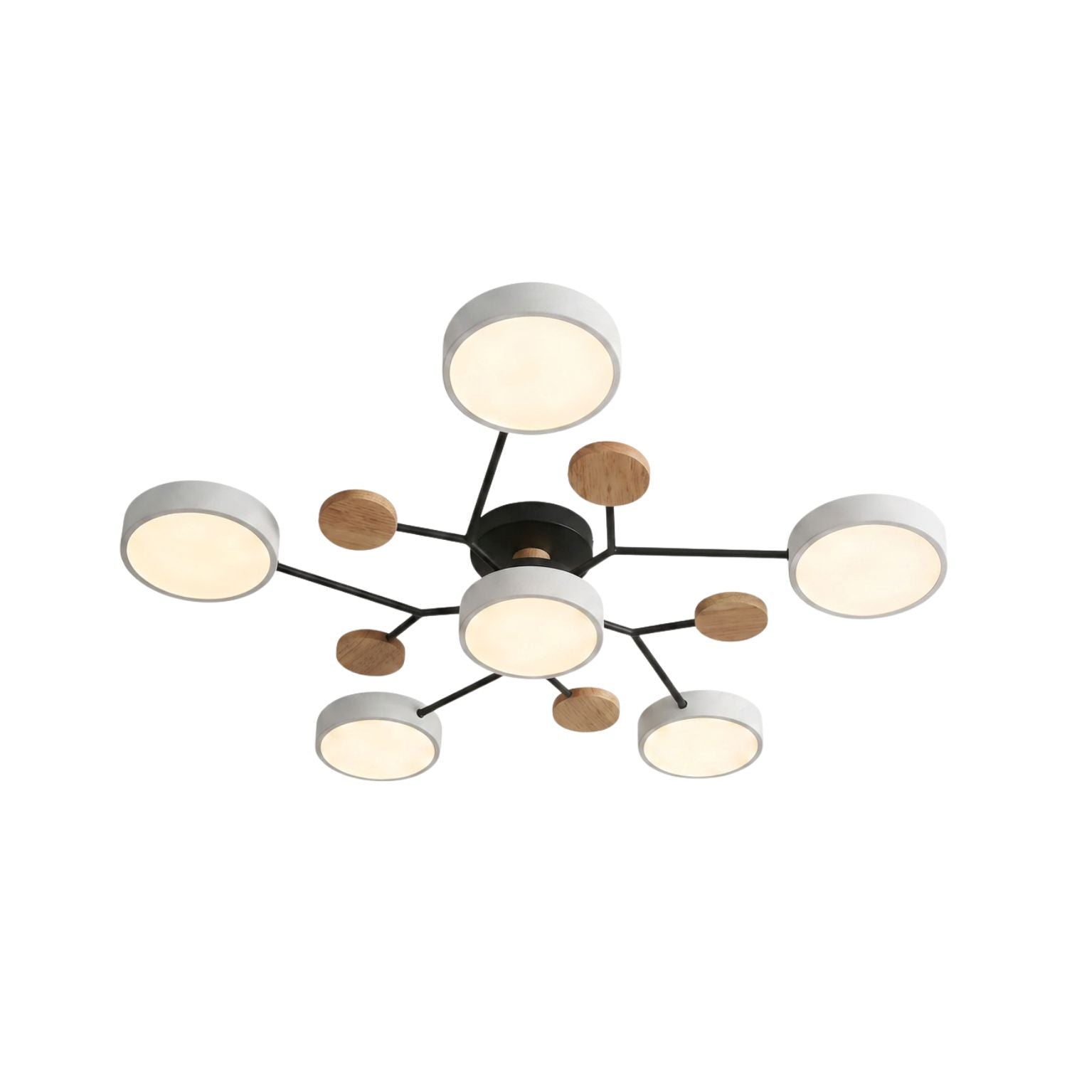 Lustre LED Teto Moderno 48W AC220V Regulavel 3 Tons de Luz Flush Mount Aluminio Velato