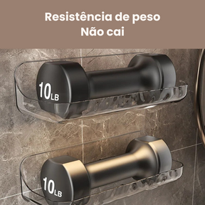 Prateleira Acrílico Banheiro Sem Furo Organizador Parede Multiuso