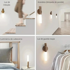 Luminaria de Parede com Sensor de Movimento Sem Fio Recarregavel USB LED Quente