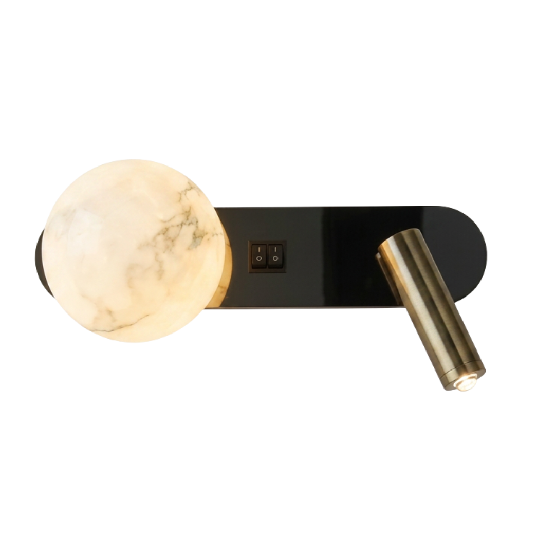 Arandela de Parede Lune Globo e Spot Duplo LED