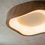 Plafon LED Orgânico Nórdico Wabi-Sabi em Madeira