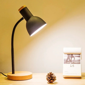 Luminária de Mesa LED Nordic Base em Madeira