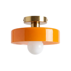 Plafon Nórdico Vidro com Globo Dourado