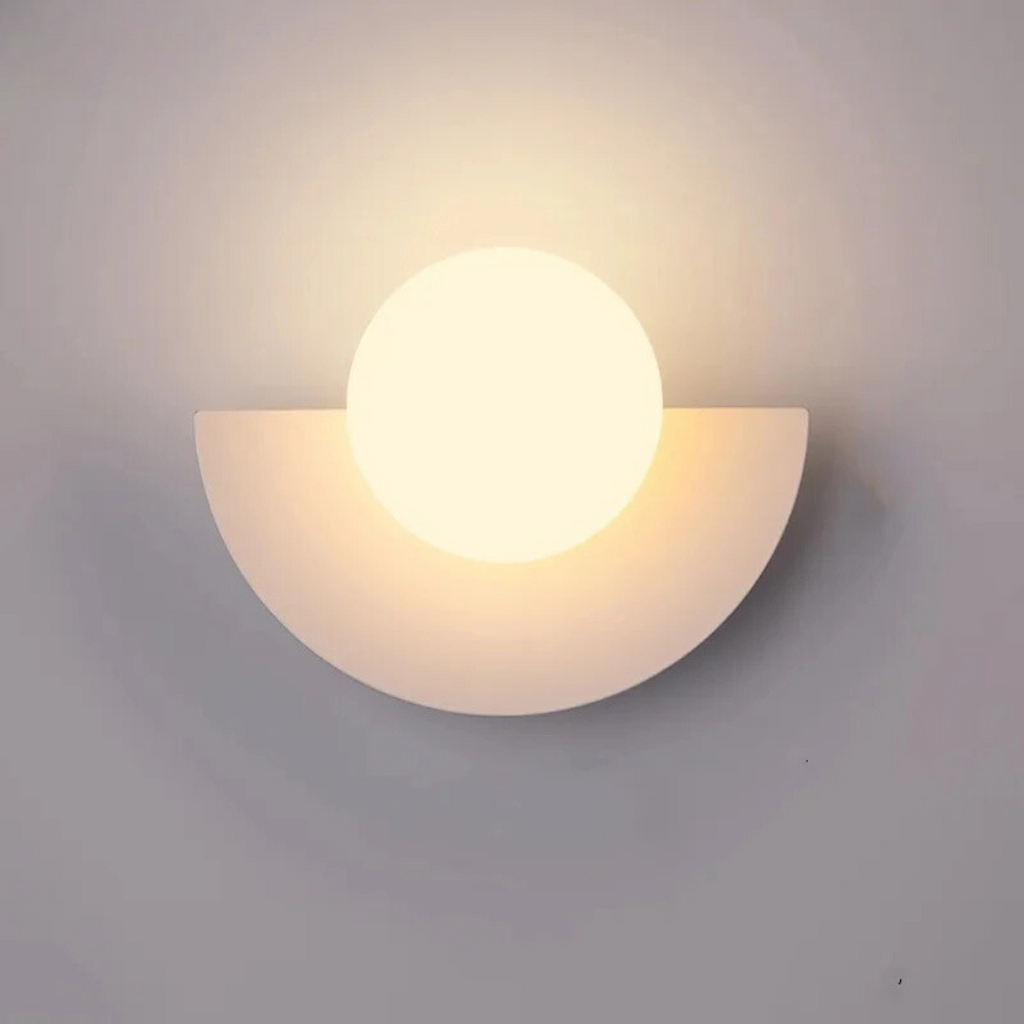 Arandela de Parede Meia Lua Minimalista Nórdica 20cm Miabeli