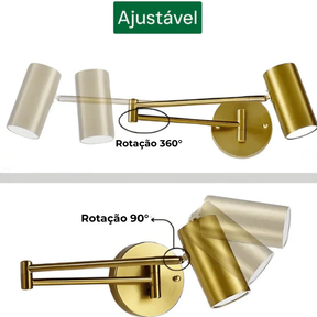 Arandela de Parede Articulada LED Metal com Braço Ajustável E27 Flexia